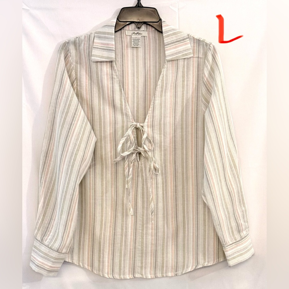 Chic Striped Blouse with Tie-Front
